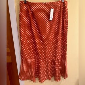 Orange polkadot skirt